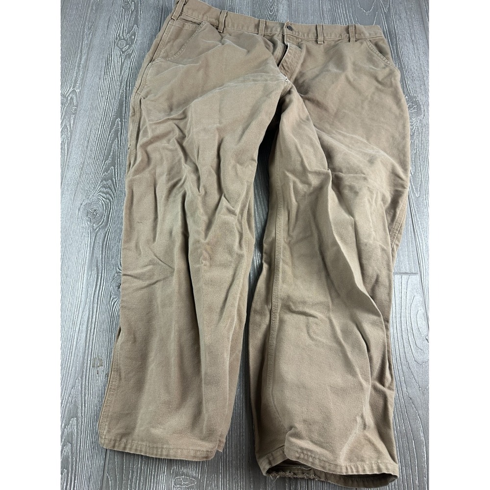 Carhartt Mens Canvas Workwear Tan Carpenter Pants 32x29 Relaxed Straight